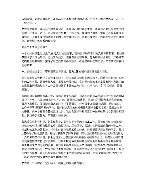 党员个人工作总结怎么写共7491字