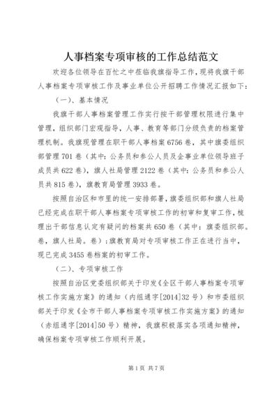 人事档案专项审核的工作总结范文.docx