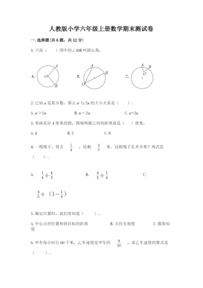 人教版小学六年级上册数学期末测试卷精品（全国通用）.docx