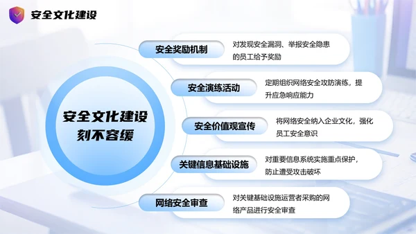 浅蓝色简约风网络安全宣传周科普讲座PPT模板