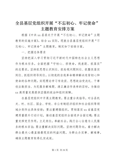 全县基层党组织开展“不忘初心、牢记使命”主题教育安排方案.docx