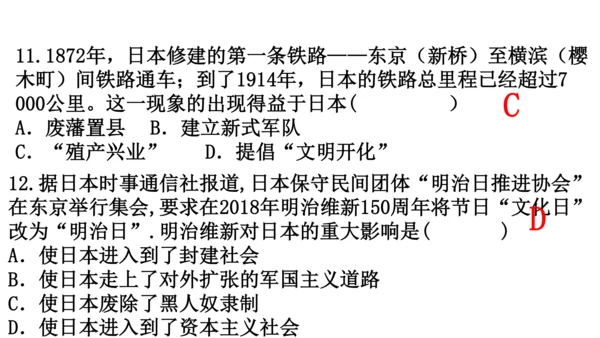 第一单元 殖民地人民的反抗与资本主义制度的扩展（单元复习课件）-2023-2024学年九年级历史下册