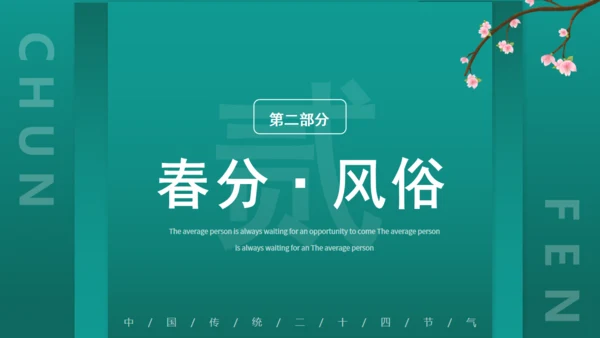 绿意春天春分通用PPT模板