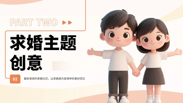 橙黄色3D风七夕节求婚主题PPT
