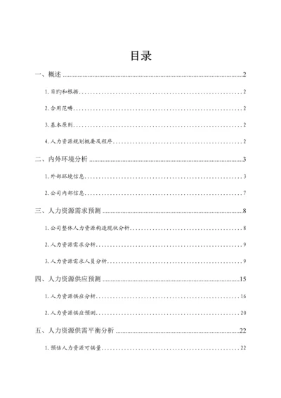 公司人力资源重点规划专题方案.docx