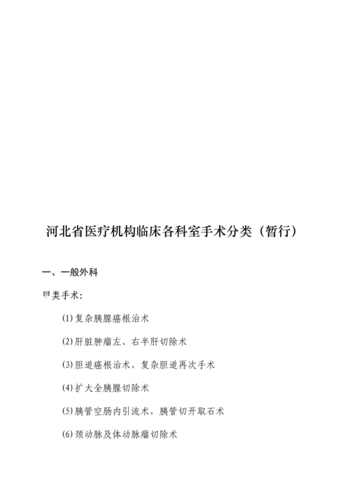 河北省医院手术分级管理标准规范.docx