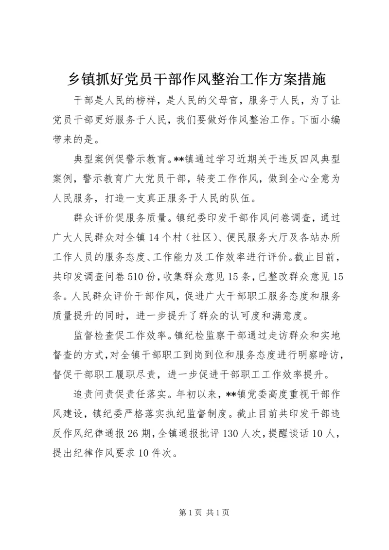 乡镇抓好党员干部作风整治工作方案措施.docx