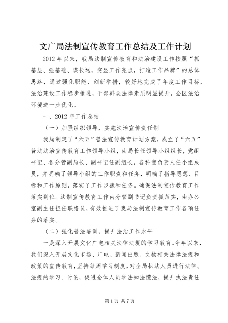 文广局法制宣传教育工作总结及工作计划.docx