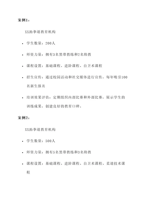 跆拳道教育机构设计方案