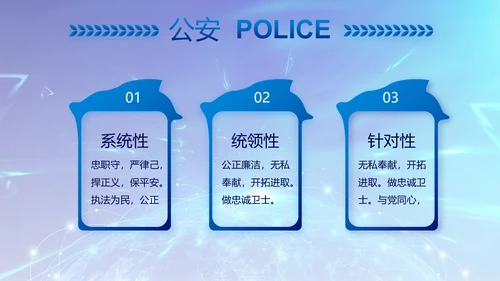 蓝色公安警察年终工作总结汇报PPT