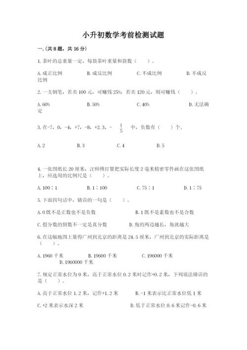 小升初数学考前检测试题汇编.docx