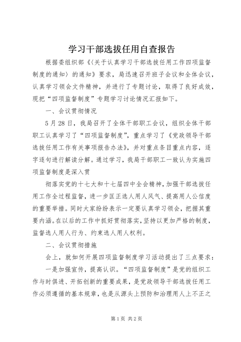 学习干部选拔任用自查报告 (2).docx