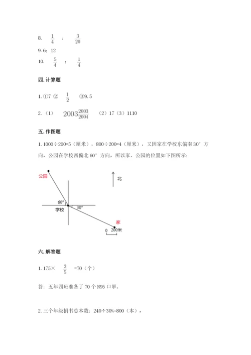 人教版六年级上册数学期末测试卷精品【网校专用】.docx