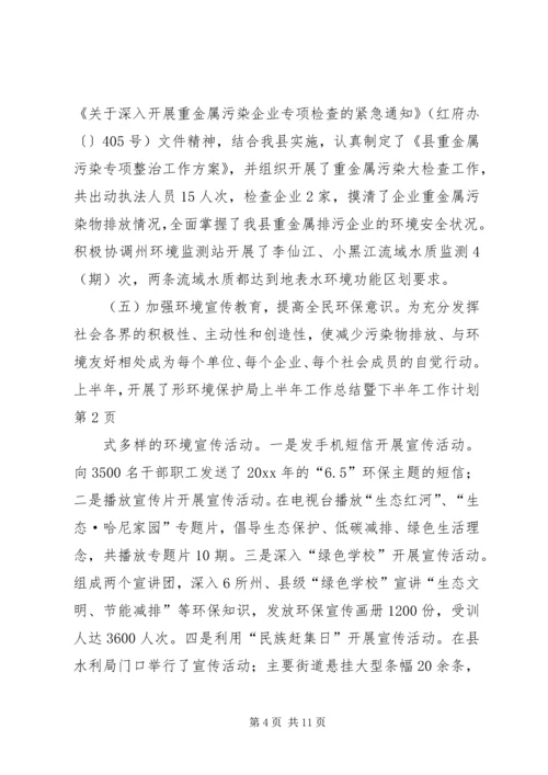 环境保护局上半年工作总结暨下半年工作计划.docx