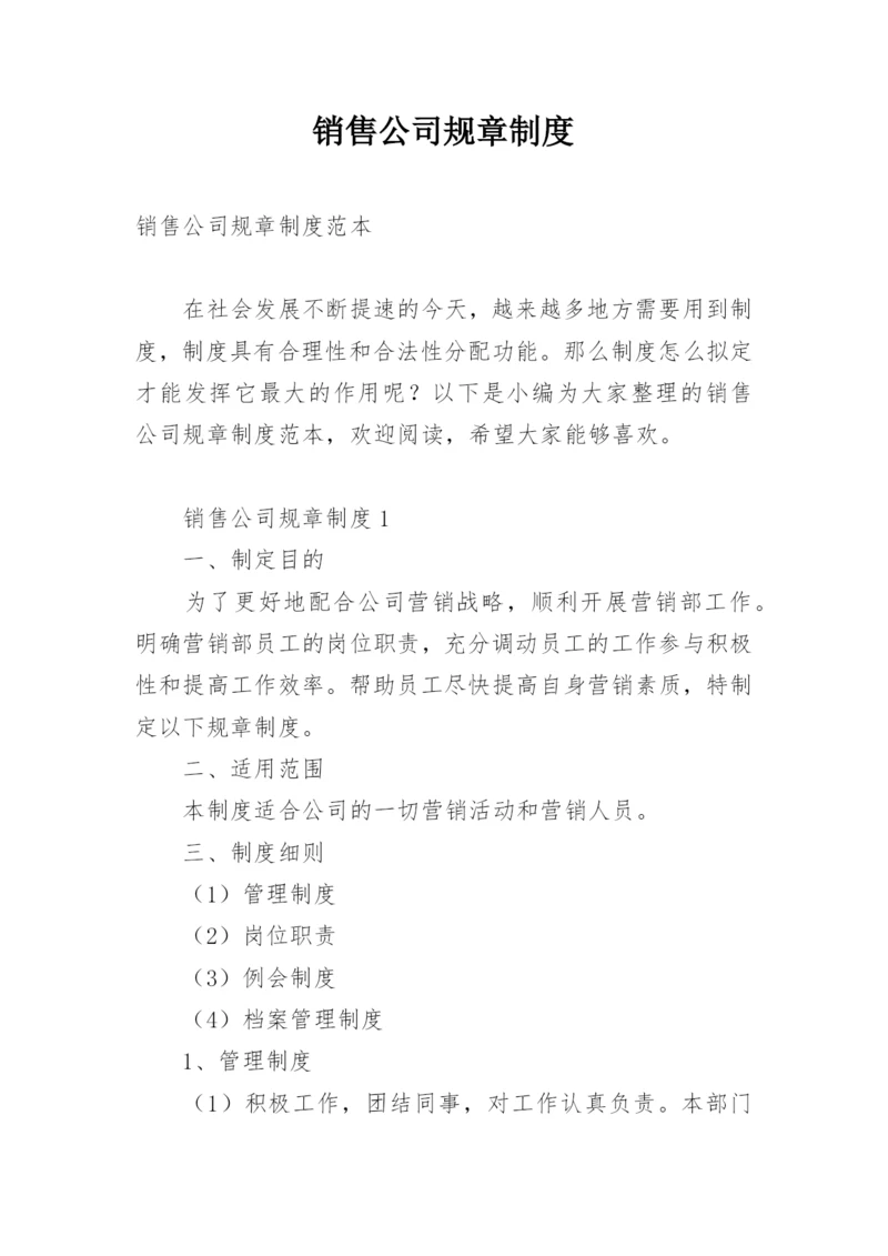 销售公司规章制度.docx