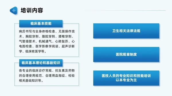 蓝色商务简约培训及考核PPT模板医务人员培训员工培训