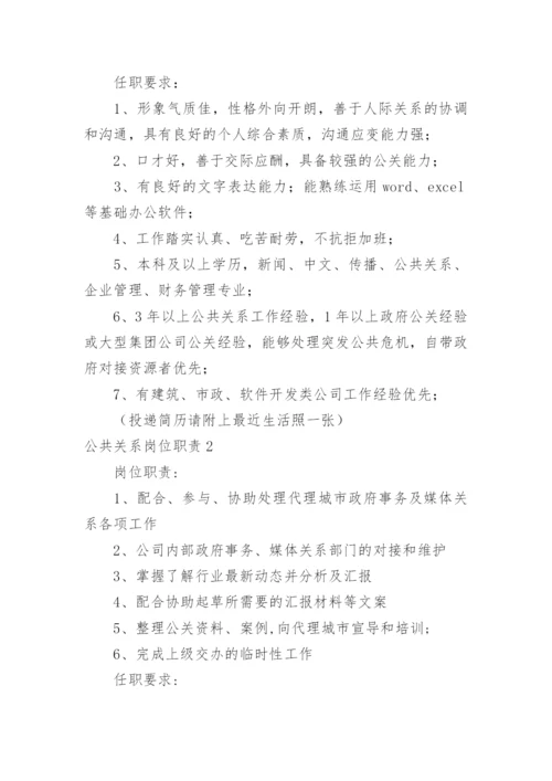 公共关系岗位职责.docx