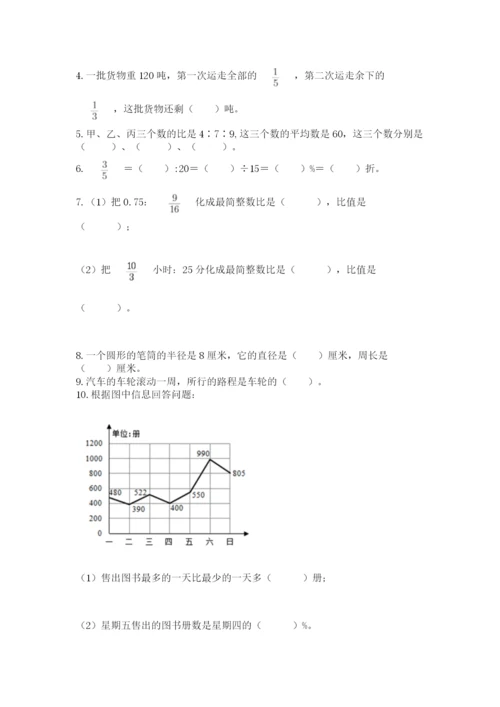 2022六年级上册数学期末考试试卷含答案（轻巧夺冠）.docx