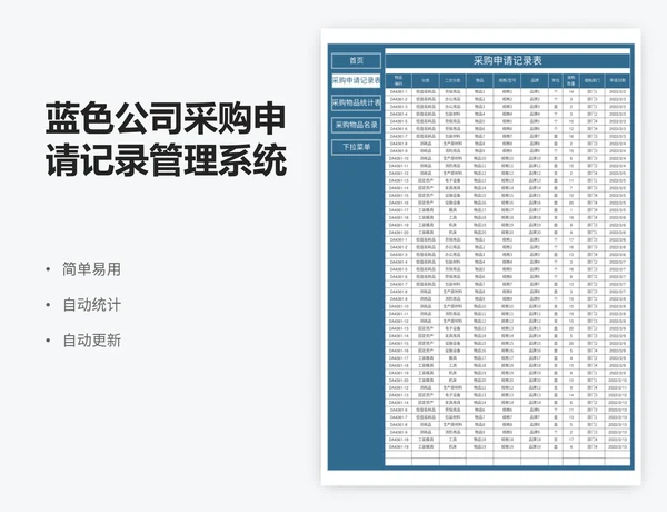 蓝色公司采购申请记录管理系统