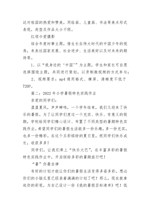 2022小学暑假特色实践作业活动方案设计精选两篇.docx