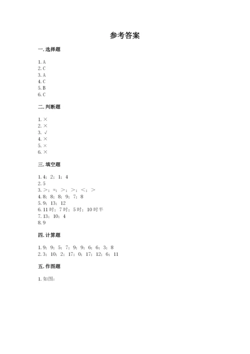 人教版一年级上册数学期末测试卷带答案（达标题）.docx