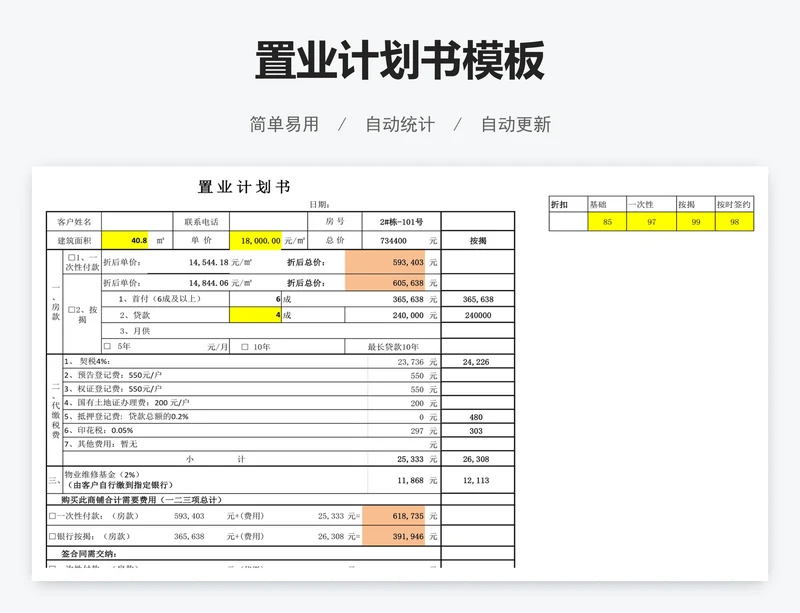 置业计划书模板