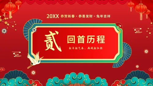 红色喜庆大气国潮风企业新年开工大吉PPT