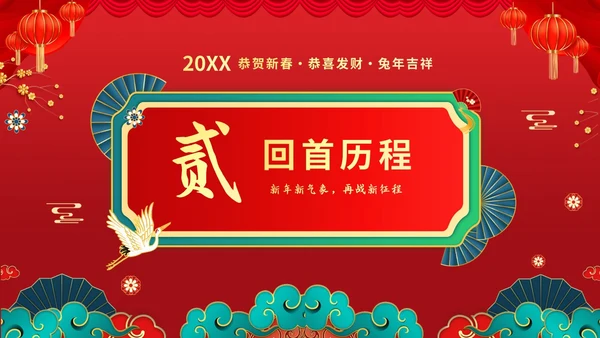 红色喜庆大气国潮风企业新年开工大吉PPT