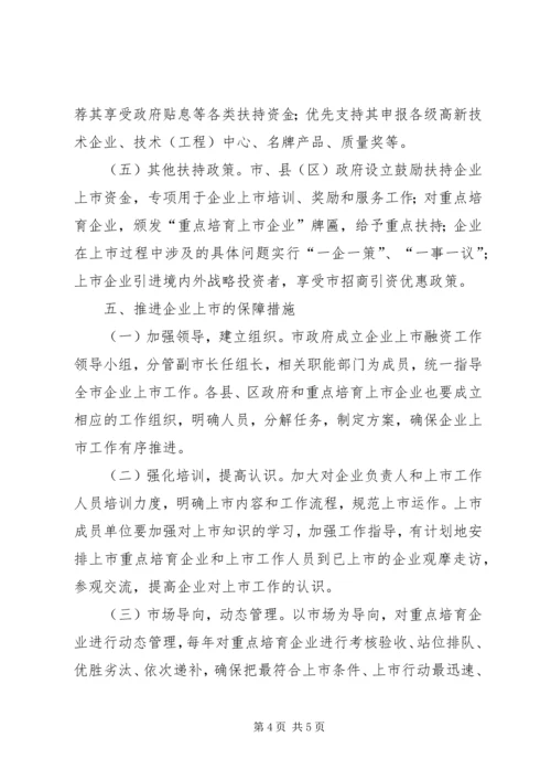 企业上市融资安排意见.docx