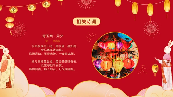 元宵节习俗科普元宵节文化宣传通用PPT模板
