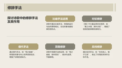 黄色复古风《氓》全文赏析与学习PPT模板