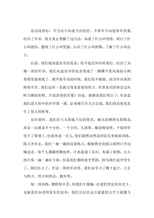 初中军训心得体会十篇（三）.docx