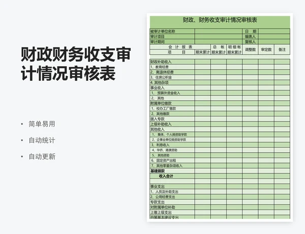 财政财务收支审计情况审核表