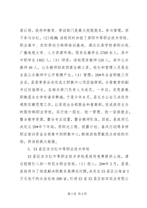 县市职业教育发展情况考察报告.docx