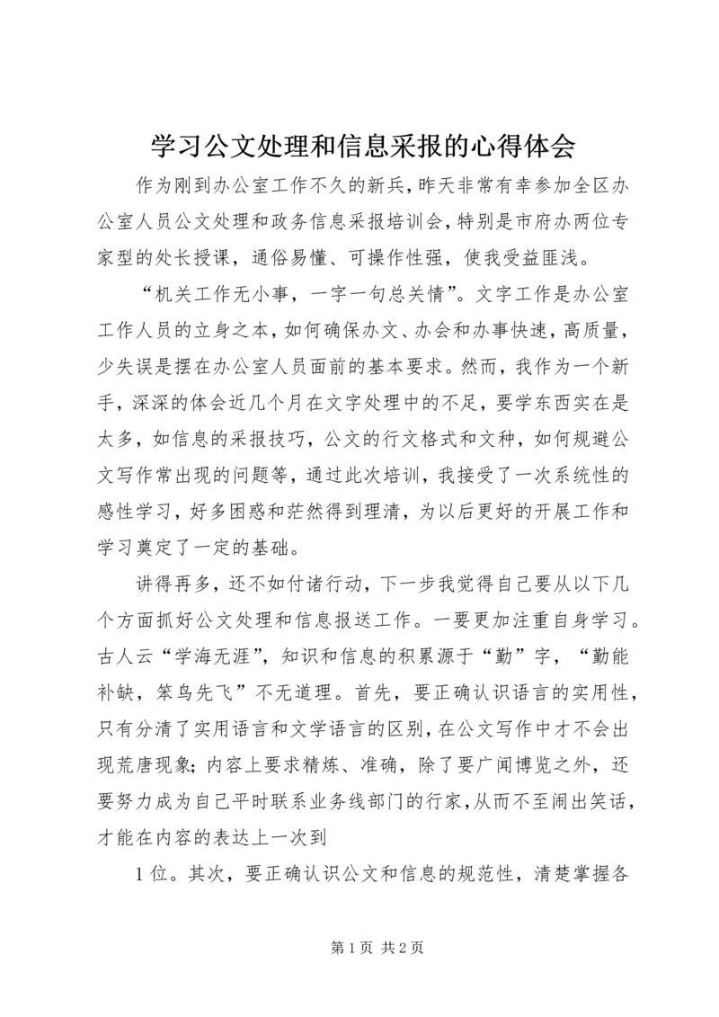 学习公文处理和信息采报的心得体会.docx