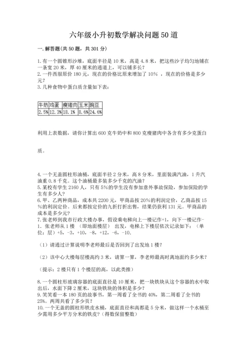 六年级小升初数学解决问题50道含答案【b卷】.docx