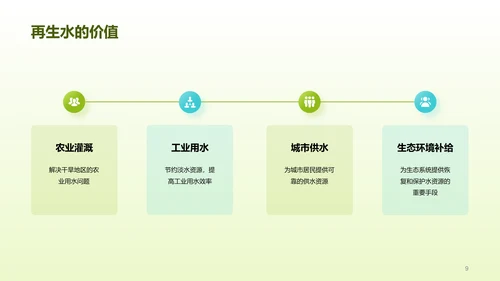 绿色创意酷炫水与未来研究报告PPT模板