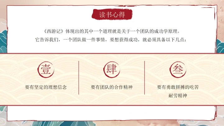 复古做旧国风插画名著导读西游记课件PPT模板