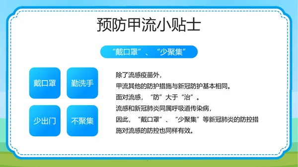 预防甲型流感病毒医学知识PPT模板