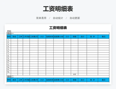 工资明细表