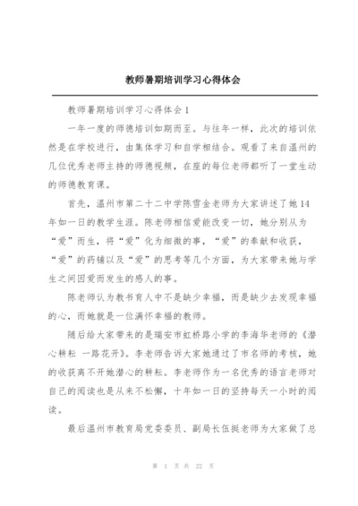 教师暑期培训学习心得体会.docx