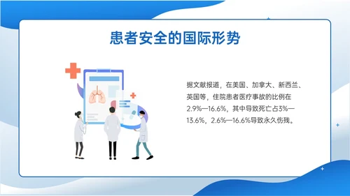 蓝色插画商务风格患者安全管理PPT课件护理安全管理