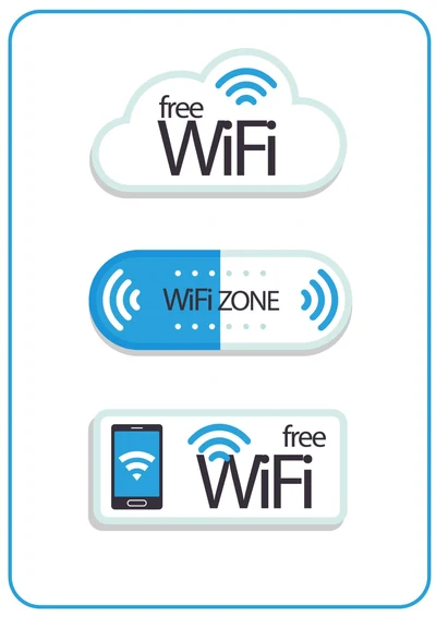 蓝色wifi标识牌(A4打印)