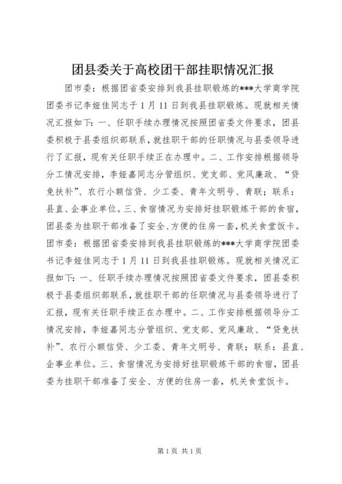 团县委关于高校团干部挂职情况汇报 (2).docx