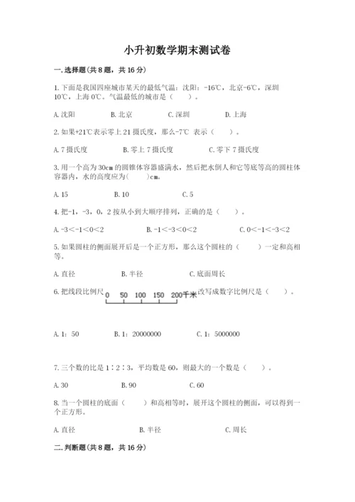 小升初数学期末测试卷【重点】.docx