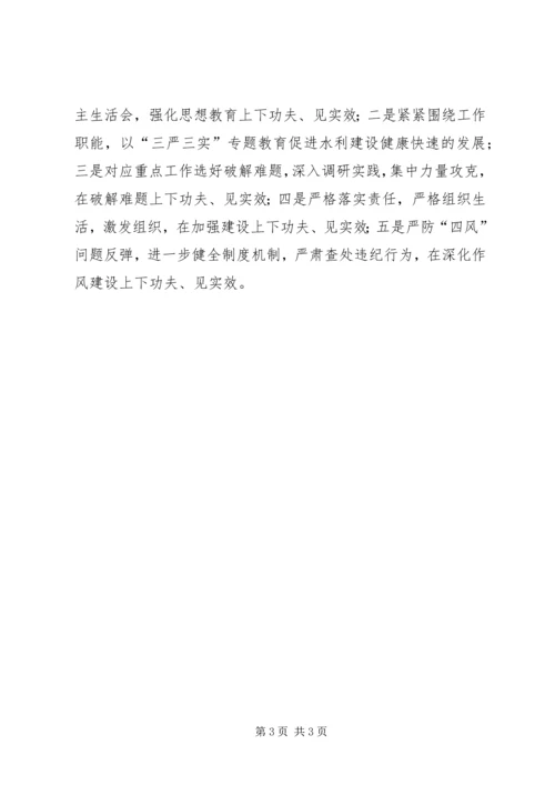 水务局学习贯彻落实三严三实党课汇报.docx