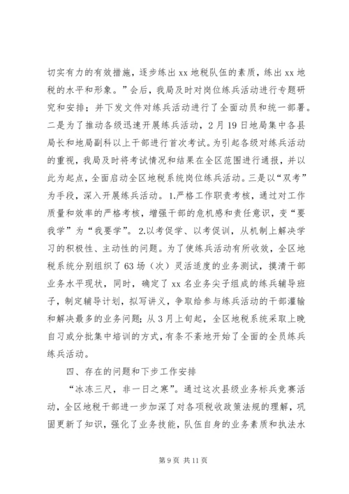 地方税务局关于县级业务标兵竞赛活动工作情况的报告 (2).docx