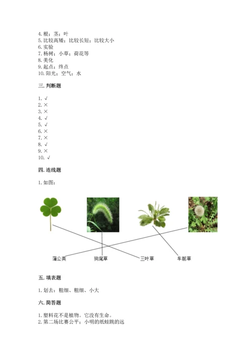 教科版一年级上册科学期末测试卷附参考答案（综合卷）.docx