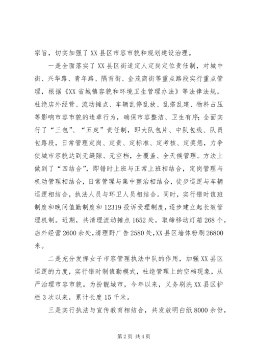 城管执法工作情况的汇报提纲 (2).docx