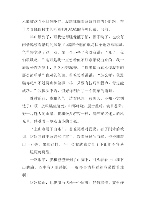 难忘的一次爬山经历作文.docx